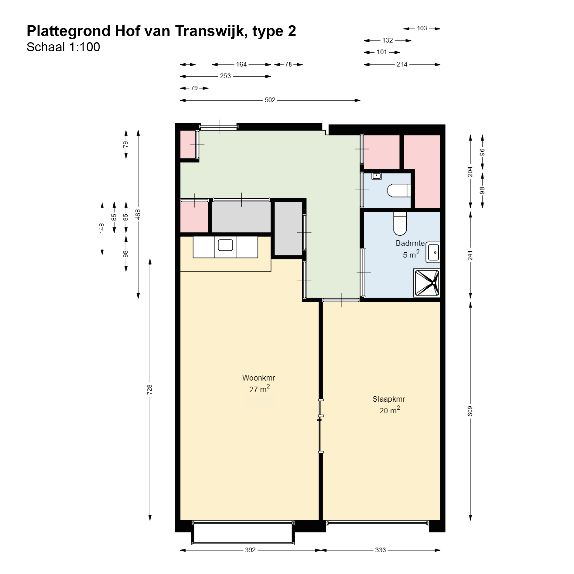 Indeling van de appartementen Hof van Transwijk2