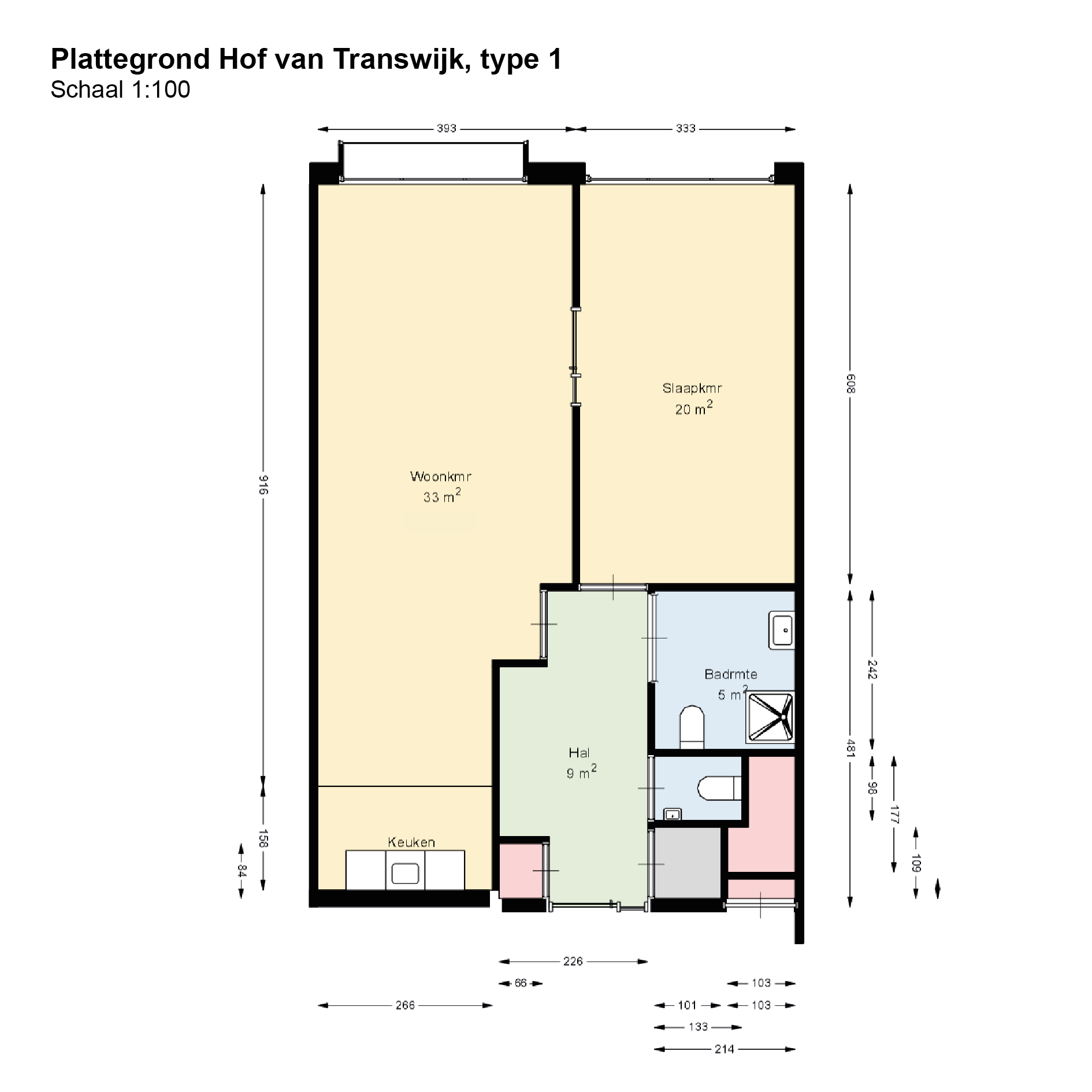 Indeling van de appartementen Hof van Transwijk