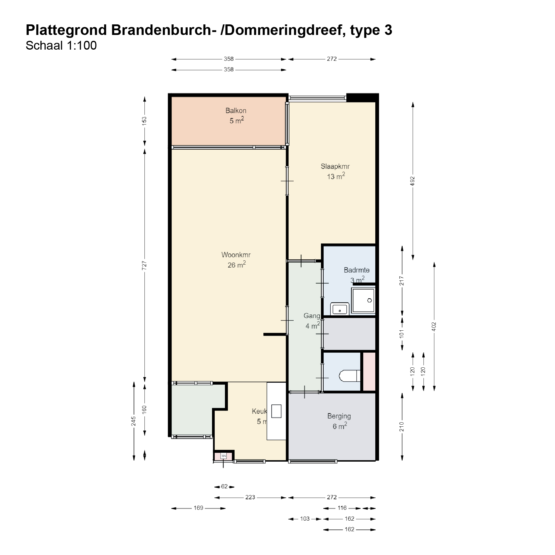 Indeling van de appartementen Brandenburch3