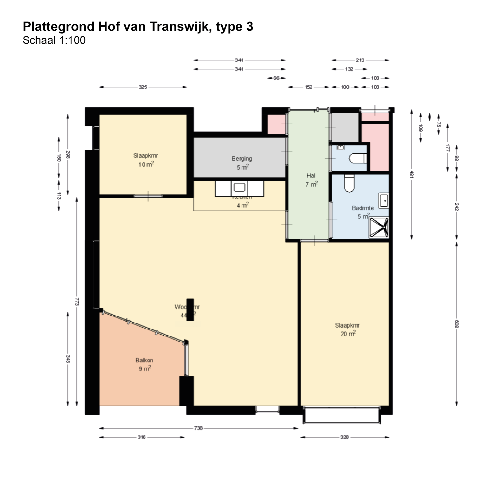 Indeling van de appartementen Hof van Transwijk3