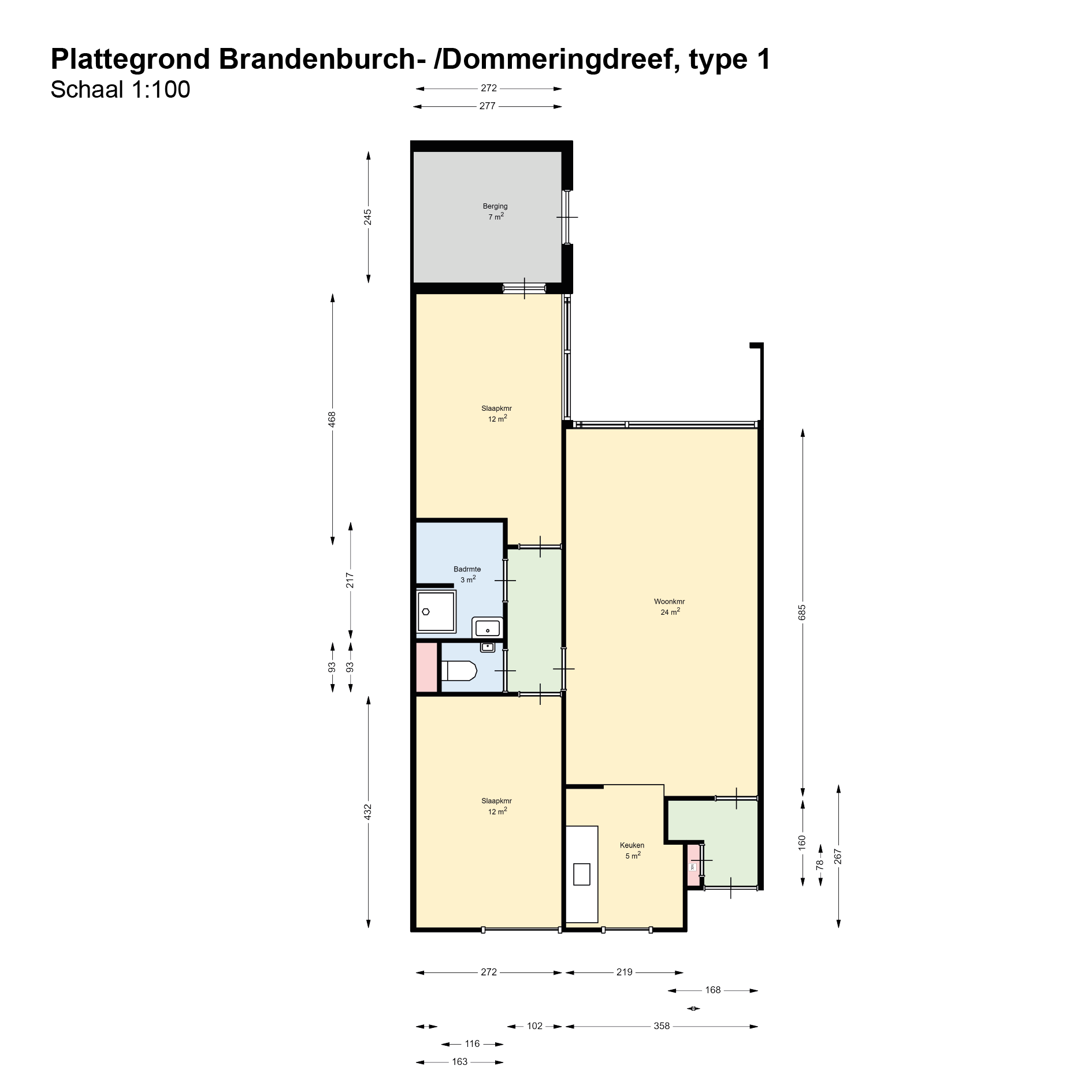 Indeling van de appartementen Brandenburch